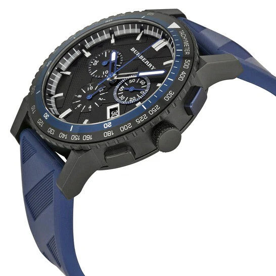 Montre Homme Burberry – Chronographe Silicone Bleu Swiss Made