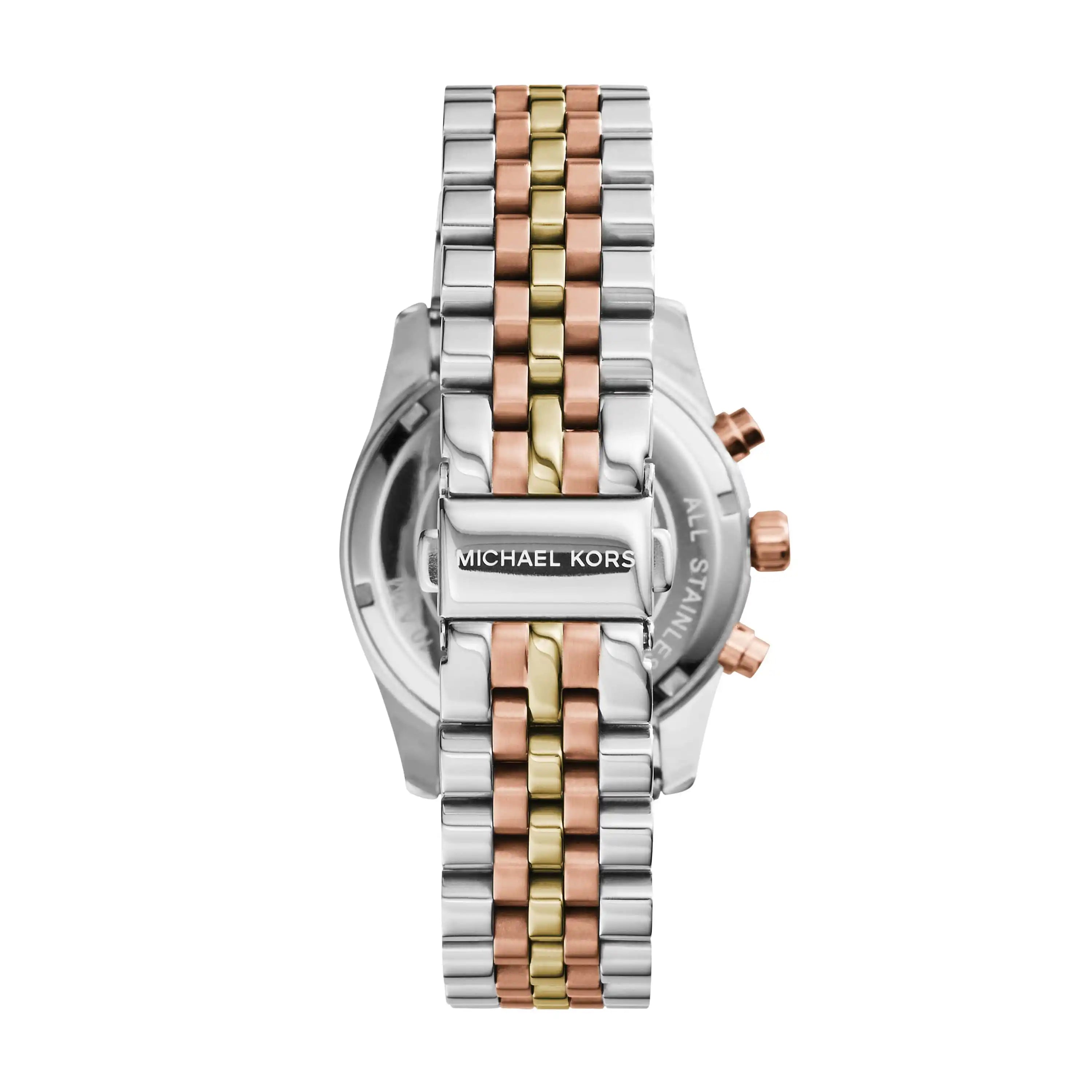 Montre Femme Michael Kors – Chronographe Acier Silver Gold et Rose Gold